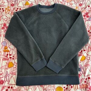 Patagonia Men’s XS Reversible Shearling Crew Regular Fit X-Ray Grey NWOT